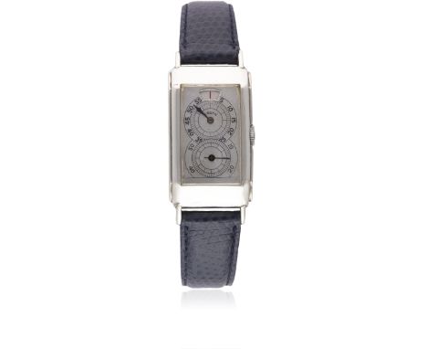 A RARE GENTLEMAN'S SOLID SILVER GRUEN JUMP HOUR "PRINCE" WRIST WATCHCIRCA 1932, WITH "RAILWAY" CASEMovement: 17J, manual wind