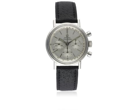 A GENTLEMAN'S STAINLESS STEEL OMEGA SEAMASTER CHRONOGRAPH WRIST WATCH CIRCA 1965, REF. 105.005-65Movement: 17J, manual wind, 