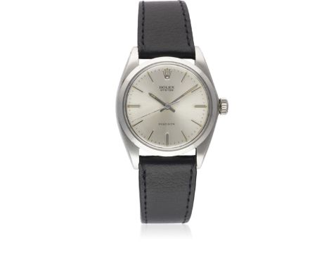 A GENTLEMAN'S STAINLESS STEEL ROLEX OYSTER PRECISION WRIST WATCHDATED 1964, REF. 6426 WITH ORIGINAL BOX & RIVETED BRACELET (W