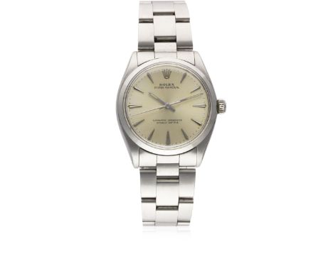 A GENTLEMAN'S STAINLESS STEEL ROLEX OYSTER PERPETUAL BRACELET WATCHCIRCA 1959, REF. 6564Movement: 25J, automatic chronometer,