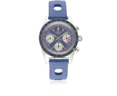 A RARE GENTLEMAN'S STAINLESS STEEL JENNY DIVERS CHRONOGRAPH WRIST WATCH CIRCA 1960s, REF. 2003Movement: 17J, manual wind, Val