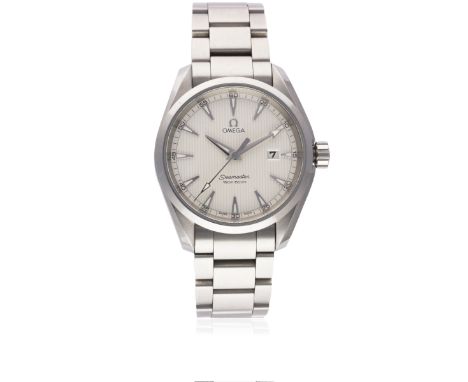 A GENTLEMAN'S STAINLESS STEEL OMEGA SEAMASTER AQUA TERRA BRACELET WATCH DATED 2012, REF. 23110396102001 WITH ORIGINAL PAPERWO