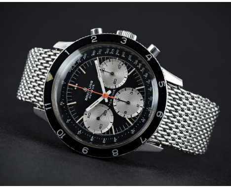 A VERY RARE GENTLEMAN'S STAINLESS STEEL BREITLING TOP TIME "JUMBO" CHRONOGRAPH BRACELET WATCH CIRCA 1969, REF. 1765Movement: 