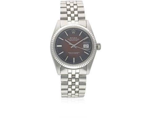 A GENTLEMAN'S STEEL & WHITE GOLD ROLEX OYSTER PERPETUAL DATEJUST BRACELET WATCHCIRCA 1970s, REF. 1601Movement: 26J, automatic