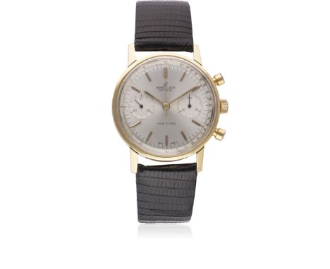 A GENTLEMAN'S 18K SOLID GOLD BREITLING TOP TIME CHRONOGRAPH WRIST WATCH CIRCA 1960s, REF. 2004Movement: Manual wind, signed B
