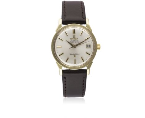 A GENTLEMAN'S STEEL & GOLD OMEGA CONSTELLATION CHRONOMETER WRIST WATCH CIRCA 1963, REF. 168.005Movement: 24J, automatic, cal.