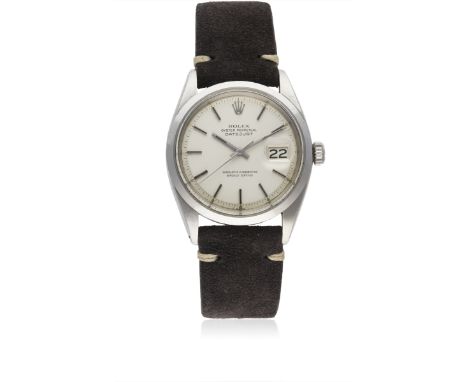 A GENTLEMAN'S STAINLESS STEEL ROLEX OYSTER PERPETUAL DATEJUST WRIST WATCHCIRCA 1971, REF. 1600Movement: 26J, automatic chrono