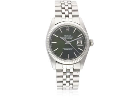 A GENTLEMAN'S STEEL & WHITE GOLD ROLEX OYSTER PERPETUAL DATEJUST BRACELET WATCHCIRCA 1977, REF. 1601Movement: 26J, automatic 