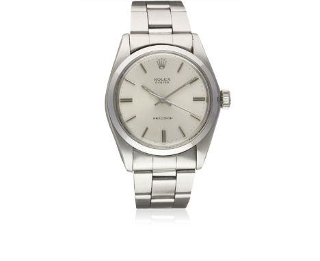 A GENTLEMAN'S STAINLESS STEEL ROLEX OYSTER PRECISION BRACELET WATCHCIRCA 1972, REF. 6426Movement: 17J, manual wind, cal. 1225