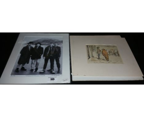Three Humorous Colour Prints along with Black & White Limited Edition Photo of U2 -  signed, numbered & blindstamped by photo