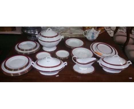 A Finest Quality Spode Bone China Dinner Set for Eight Settings, complete with tureens, ladles, etc.