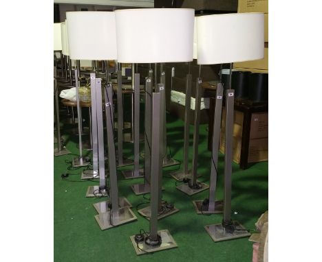 A Good Stainless Steel Standard Lamp with Shade.