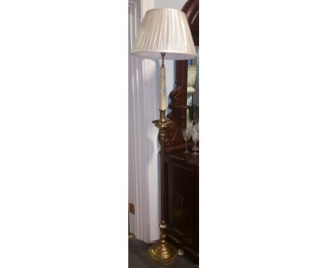 A Good Early 20th Century Brass Standard Lamp.