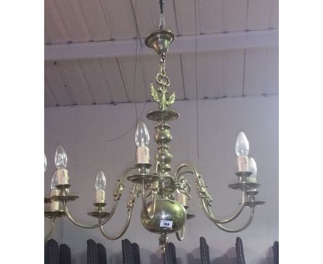 A Good Brass Six Branch Chandelier. 