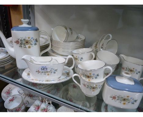A quantity of Royal Doulton ''Pastorale'' Dinner and tea ware including eight plates, eight tea plates, seven dessert bowls, 