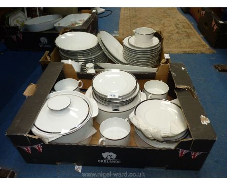 A large quantity of Thomas Germany white Dinner service comprising two meat plates, eight dinner plates, eight dessert plates