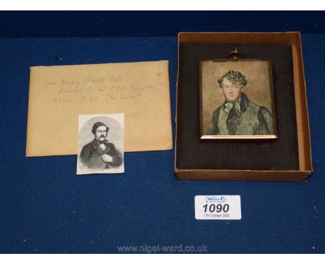 A miniature portrait of Sir Henry Atwell Lake Bt (1808-81). He went to India in 1826 to join Madras Engineers, rose to the ra