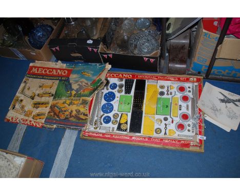 A boxed Meccano Mountain Engineer's Set, complete with instruction leaflet, box a/f