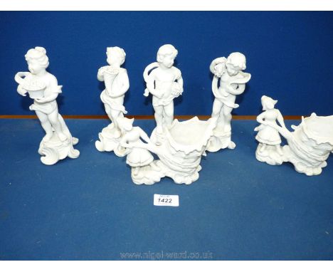 A quantity of bisque figures of Cherubs, etc.