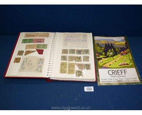 A folder holding vintage Railway tickets, bills and labels etc.
