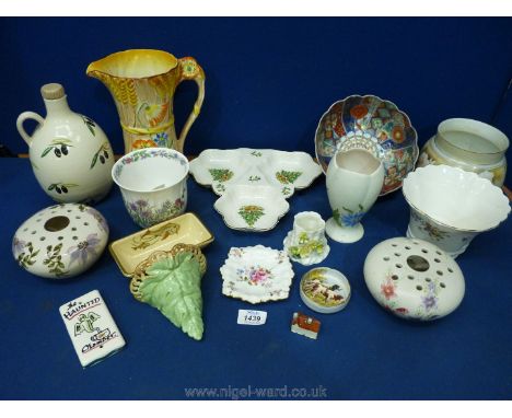 A quantity of china  including:  Minton 'Marlow' dish, Crown Derby pin dish, Royal Worcester posy vase and wall pocket, both 