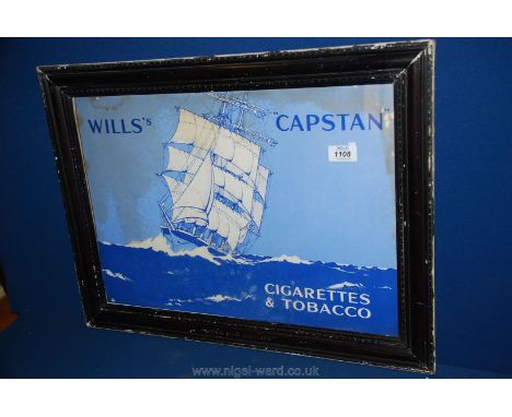 A vintage framed advert for Will's Capstan cigarettes. In the original frame saying 'Will's For Quality'. 23 1/4" x 17 3/4".