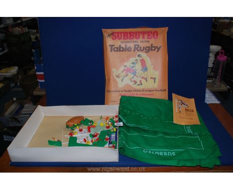 A Subbuteo International Edition table Rugby with instructions.