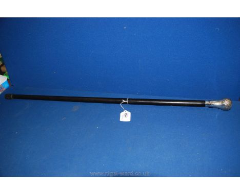 A silver topped walking Stick.