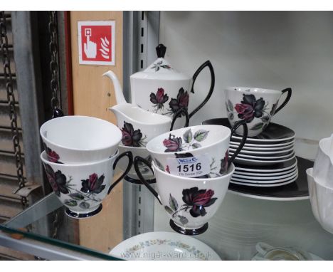 A Royal Albert ''Masquerade'' part Teaset to include a bread &amp; butter plate, five tea plates, six saucers, five cups, mil