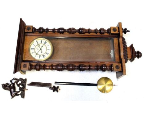 A Vienna wall clock for restoration, height 104cm. CONDITION REPORT No weights