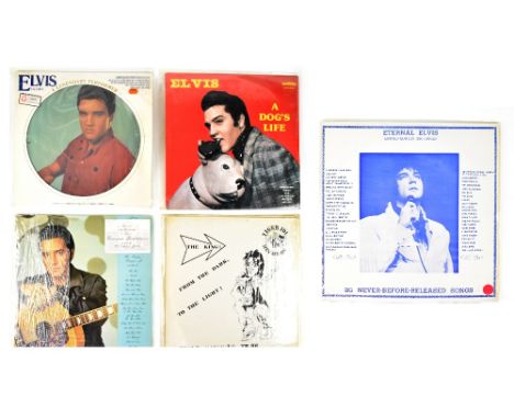 Five Elvis Presley LPs to include 'Command Performance', 'From the Dark to the Light' and 'A Dog's Life', also a copy of 'Ete