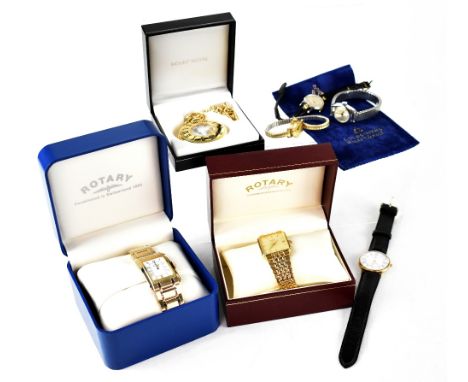 Omega; a 9ct gold ladies' wristwatch, the inside cover stamped 5115642, a Sovereign 9ct gold cased gentlemen's wristwatch, th