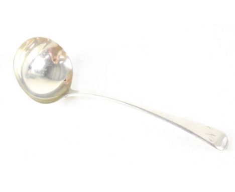 A small George III hallmarked silver ladle by William Eley &amp; William Fearn, initial 'N' to the handle, length 17cm, Londo