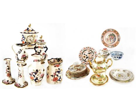 A quantity of decorative Japanese hand painted teaware, various decorative plates and a quantity of Masons 'Mandalay' pattern