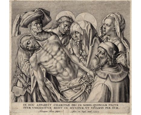 Hugo van der Goes, Hieronymus Wierix, Lamentation of Christ.   /  Description:  Lamentation of Christ. After a painting of Hu