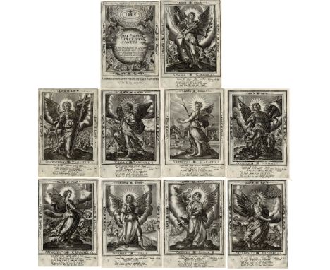 Thomas de Leu - Series of the Archangels in 10 prints  /  Description:  Dei Patris et Filii et Spiritus Sancti sanctissimae i