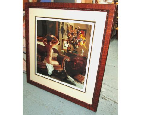 DOUGLAS HOFFMAN 'Girl in a Drawing Room' lithograph, 78cm x 75cm, signed, framed. 
