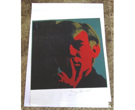 ANDY WARHOL (American, 1928-1987) 'Self portrait', lithograph, 28cm x 21cm, signed.