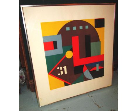 20TH CENTURY SCHOOL, 'Abstract - 31' screen print, signed indistinctly and numbered, framed.