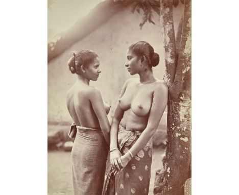 SKEEN &amp; Co. 
portraits of a young girls, Ceylon, ca. 1880.  two albumen prints, pasted on board, and mounted within card 