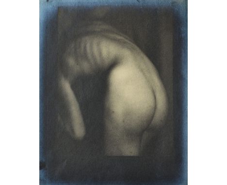 ANON:  Nude Torso, ca. 1920s - 1930s.
gelatin silver print, pasted top l.h. and r.h corners to card board, further mounted wi