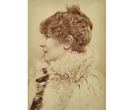 NADAR [Gaspard-Felix Tournachon]  (1820 - 1910)  Sarah Bernhardt.  albumen mounted cabinet photo. print, ca. 1889, mounted to