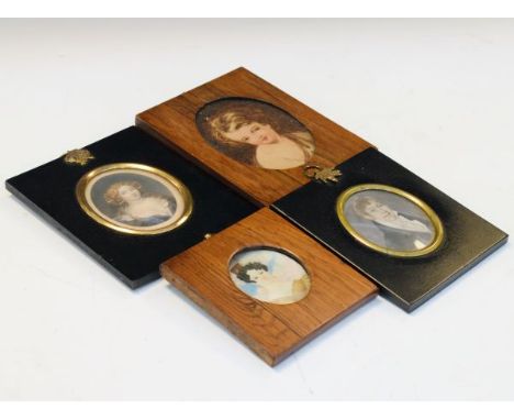 Early 19th Century portrait miniature of a gentleman together with three other portraits   Condition: 