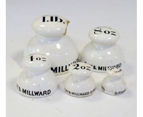 Vintage Kitchenalia - Day & Millward ceramic lead lined imperial weights   Condition: 