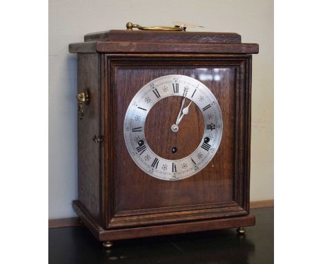 Mahogany cased mantel clock with Garrard striking and chiming movement   Condition: 