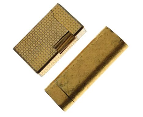 Cartier gold plated cigarette lighter together with a French gold plated cigarette lighter   Condition: 