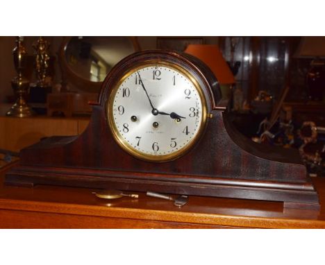 Early 20th Century mahogany cased striking and chiming mantel clock, the dial inscribed 'Fears Ltd, Bristol Bridge'   Conditi