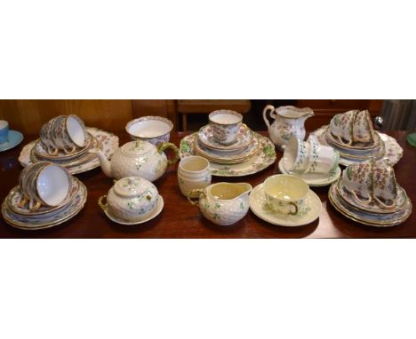 Quantity of Belleek teaware, Spode Eden pattern part tea set etc   Condition: 