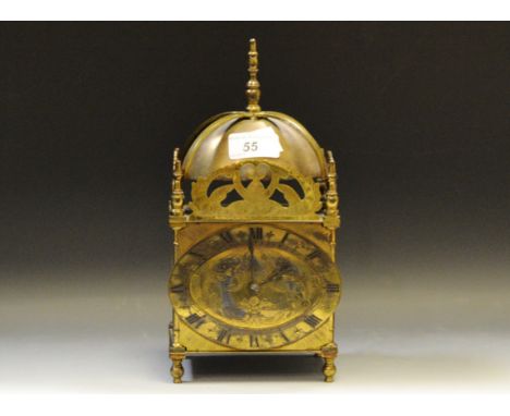 A late 19th century lantern clock, in the 17th century style, 27cm high, c.1880