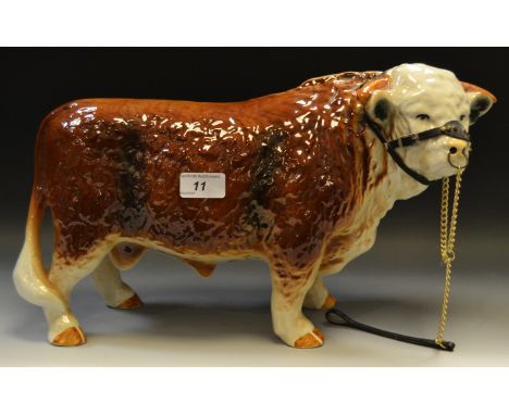 A Melba ware type model of a Hereford Bull